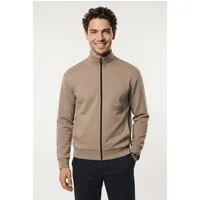 BOSS GREEN Sweatjacke Stehkragen, Relaxed Fit, Rippbündchen