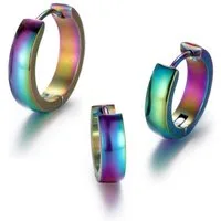 Firetti Creolen-Set Multipack Schmuck Geschenk Ohrschmuck Creolenset Regenbogen (Set, 3-tlg)