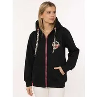 Zwillingsherz Kapuzensweatjacke "Brave Spirit" Langarm, Reißverschluss, Kapuze, Kordelzug, Animal-Details