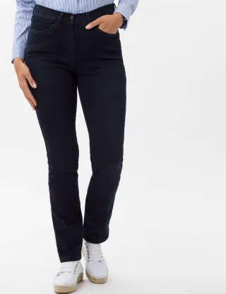 Raphaela by Brax Damen Five-Pocket-Hose Style LAURA SLASH DARK BLUE + EFFEKT, denim dunkelblau, Gr. 36