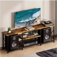 Yorbay TV-Rack TV Schrank mit offene Fächer für Lautsprecher, 160cm, TV Regal für Fernseher bis zu 70 Zoll, Vintage Farbe