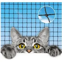 KONZEPT Tiersicherheitsnetz für Katzen, drahtverstärktes Balkonnetz mit 3 x 3 cm Maschenweite, Bissfest, Kratzfest, Reißfest, Wetterbeständig, Maschenweite: 3 x 3