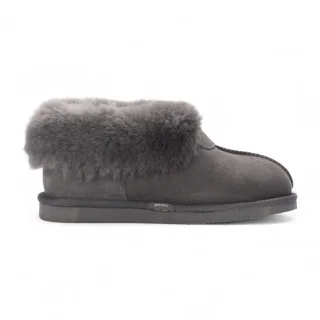 Damen Winterstiefelette aus Schaffell-Wildleder in Grau zum Hineinschlüpfen – Glacier