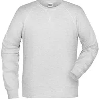James & Nicholson Sweatshirt Herren Sweatshirt im Raglanschnitt aus Bio-Baumwolle 8022 Kragen und Armbündchen mit Elasthan
