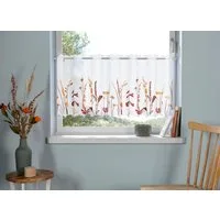 OTTO home Scheibengardine Bille (1 St), Durchzuglöcher, transparent, Voile, transparent, mit einseitiger Stickerei, waschbar, Blumen