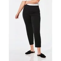 GOLDNER Caprihose Stretchhose mit Seitenschlitzen (CURVY) Unifarbenes Design mit praktischem Schlupfbund