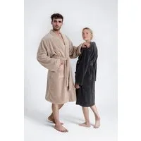 OTTO home Unisex-Bademantel Lillou Kimono, ideal für Sauna & Spa, Hotelbademantel, Morgenmantel, Midilänge, Microfaser, Kimono-Kragen, Gürtel, kuschelig weicher Fleece, plüsch, für Damen und Herren, XS-3XL