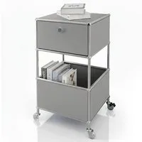 Floordirekt Rollcontainer Concept Epure Rollcontainer MK-145 – Metallregal-Rollwagen 40x40x75 cm, 3-stöckig mit Schublade, mobiles Aufbewahrungsregal für Küche & Büro