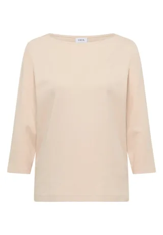 Cecil - Basic-Shirt mit 3/4-Arm beige - Gr. - S