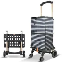 P & K Sackkarre 2in1 Einkaufstrolley & Sackkarre – faltbar, 50kg Tragkraft, XL-Räder
