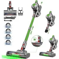 Adormii Akku-Hand-und Stielstaubsauger Akku Staubsauger,Staubsauger Kabellos 50kPa/60Min,GreenEye-Technologie, beutellos, Selbststehendes Design,Staubsauger für Tierhaare,Teppich und Hartboden