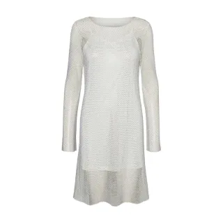 Vero Moda - "Celine" Minikleid für Damen, Rundhalsausschnitt, Netzmaterial (Schneeweiß (Farbe))