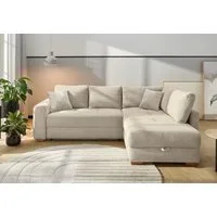 Jockenhöfer Gruppe Ecksofa Sunset L-Form, B: 257 cm, Liegefl. 160x223 cm Dauerschlafsofa, Tonnentaschen-Federkern, Kaltschaumtopper, Bettkasten & Zierkissen