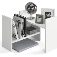 KOMTO Bücherregal Shelf K Tischregal Schreibtisch Aufsatzregal Desktop Regal Klein, Küchenregal Stehend für Arbeitsplatte 51-97 х 20 х 40 cm