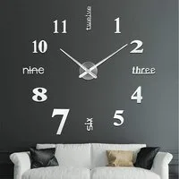 TUWENA Wanduhr DIY Wanduhren Mit 3D Visuelle Aufkleber, Mute große Wanduhr (Modern Design Wanduhren Geeignet für Home Dekoartikel,Büro und Hotel)