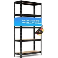 ALL Schwerlastregal Premium Qualität, 180x180x60cm 1250kg Traglast ideal für Lager & Keller