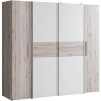 FORTE Kleiderschrank Kalixtus, Made in Europe (B/H/T ca. 200x190x60 cm, 2 Schiebetüren, 2 Drehtüren, 8 Einlegeböden) Kombination aus Dreh- und Schwebetüren, mehrere Farben