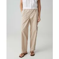OPUS PANTS Cargohose Mucia myth aus weicher Webware mit Stretchkomfort Cargotaschen unterstreichen den modernen Utility Look