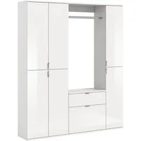 Home affaire Garderoben-Set TRONDHEIM, 5-teilig, Breite 152cm, individuell platzier- & erweiterbar, (Set, 4-St., bestehend aus: 2x Garderobenschrank & 3-tlgs. Zwischenbauelement), Garderobenschrank, Kleiderschrank, Schrankkombination, Garderobe