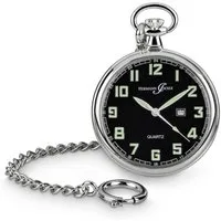 Hermann Jäckle Taschenuhr "Konstanz" Quarzwerk, 47 mm, Mineralglas, mit Kette & Reiseetui, – Elegante Herrenuhr im klassischen Stil