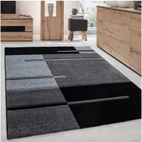 Carpettex Frisé-Teppich Kariert Design, Läufer, Höhe: 13 mm, Designer Wohnzimmer Teppich Kurzflor handgearbeiteter Konturenschnitt