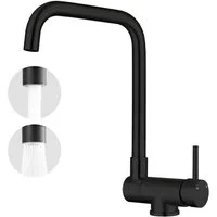 AICA Küchenarmatur Wasserhahn Küche, L-Form Einhebelmischer aus Edelstahl Speziell für innen öffnende Fenster: 90° klappbar & 360°drehbar