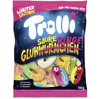 TROLLI Süßigkeit, Trolli Saure Glühringe Limited Edition Fruchtgummi Packung 150g