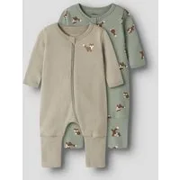 Name It Schlafanzug NBMNIGHTSUIT 2P ZIP FF FOX NOOS (Packung, 2 tlg) zweiteiliges Set, aus Baumwolle, bequeme Passform, pflegeleicht