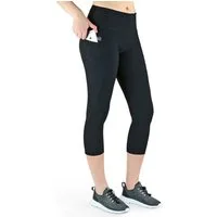 VS Variosports 3/4-Leggings Damen 3/4 Capri Leggings mit Seitentasche, hoher Bund & blickdicht Damen 3/4 Sporthose blickdicht, hoher Bund, Quick Dry & 4-Wege-Stretch