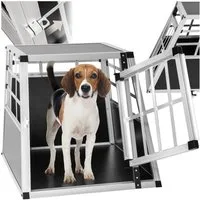 tectake Tiertransportbox Hundetransportbox single, mit gerader Rückwand