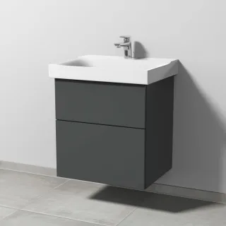 Sanipa 3way Waschtischunterbau zu Geberit Xeno2 Waschtisch mit 2 Auszügen, Anthrazit-Matt SM66022