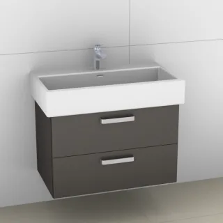 Artiqua 415 Waschtischunterschrank für Living City 817436 Stahlgrau Metallic, 415-WU2L-L9-7141-88 415-WU2L-L9-7141-88