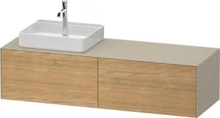 Duravit White Tulip Konsolenwaschtischunterbau wandhängend Natur Eiche & Taupe Matt & Seidenmatt 130 WT4864LH5600000