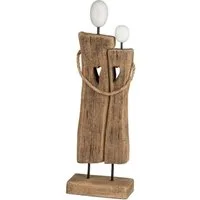 formano Dekoobjekt Paar auf Fuß Dekofigur 688385 – Holzfigur Paar Naturholz, 38 cm