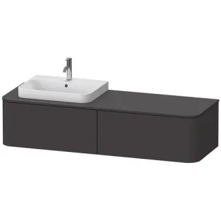 Duravit Happy D.2 Plus Konsolenwaschtischunterbau wandhängend Graphit Supermatt 1600x550x354 mm - HP HP4944L8080