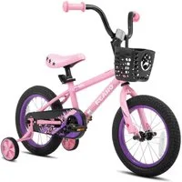 JOYSTAR Kinderfahrrad 14/16 Zoll fahrrad für 3-8 Jahre Jungen,Mädchen,Geschenke für Kinder, Mit Stützrädern, Korb, geschlossenem Kettenschutz und bunten Graffitis