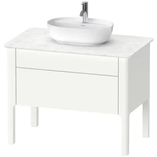Duravit Luv Konsolenwaschtischunterbau bodenstehend Weiß Seidenmatt 938x570x743 mm - LU956903636 LU956903636