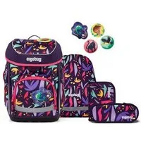ergobag Schulranzen cubo Set (5-tlg., 5-teiliges Set), größenverstellbares Rückensystem