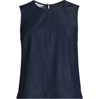 Ärmelloses Top aus Lyocell-Mix, Damen, size: regular, Blau, Baumwolle/Lyocell (Viskose), by Lands' End