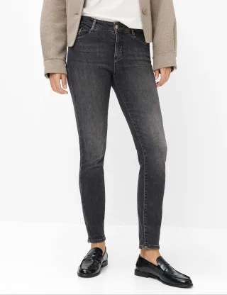 Brax Damen Five-Pocket-Hose Style ANA USED DARK GREY, denim dunkelgrau, Gr. 36K