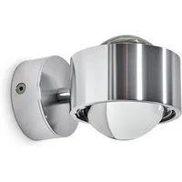 hofstein Wandleuchte »Osacca« Wandlampe Silber mit Lichteffekt, ohne Leuchtmittel, dimmbare Metall-Lampe mit Glas-Schirm, indirekte Raum-Beleuchtung