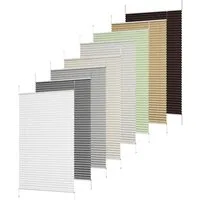 Sekey Plissee Plissee ohne Bohren Klemmfix verspannt für Fenster & Tür Lichtschutz, blickdicht, Klemmfix, Faltenstore Klemmfix Lichtschutz und Sichtschutz 35x100cm Beige