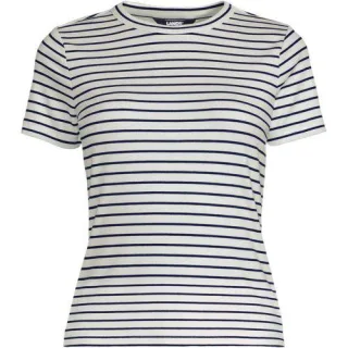 T-Shirt aus softem Viskosemix, Damen,  Weiß, Viskose/Polyester-Mischung, by Lands' End