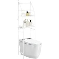 JEOBEST Badregal Toilettenregal, Badezimmerregal, Waschmaschinenregal, 3-stöckiges, Platzsparend mit Haken 25 x 47 x 166 cm