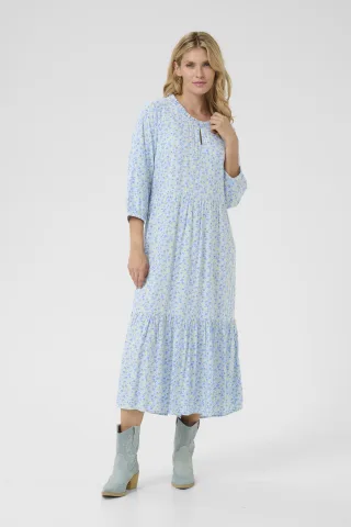 Kleid A-shape Blue Yellow Small Floral blue multi