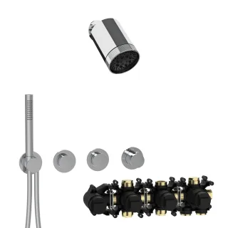 Herzbach MODUL7 PUSH-Thermostat-Set P-SP3 SPOT Multi Chrom, 70.702723.1.01 70.702723.1.01