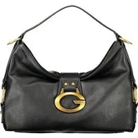 GUESS JEANS Umhängetasche, Stylische schwarze Camden Damenhandtasche mit vielseitigen Details