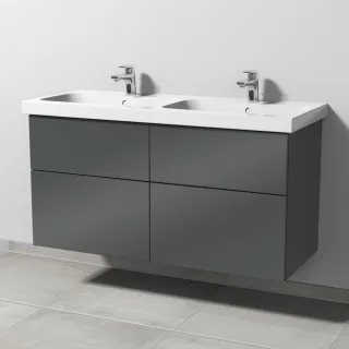 Sanipa 3way Waschtischunterbau zu Geberit iCon Light Waschtisch mit 4 Auszügen, Anthrazit-Glanz SF57779
