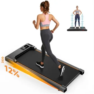 [EU Direct] Formill FT33 Walking Pad Under Desk Treadmill, 1-6km/h Space-Saving Electric Running Machine with 12% Inclin