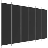 furnicato Raumteiler Schwarzer Falt-300 x 200 cm mit sechs Paneelen, 1-tlg.